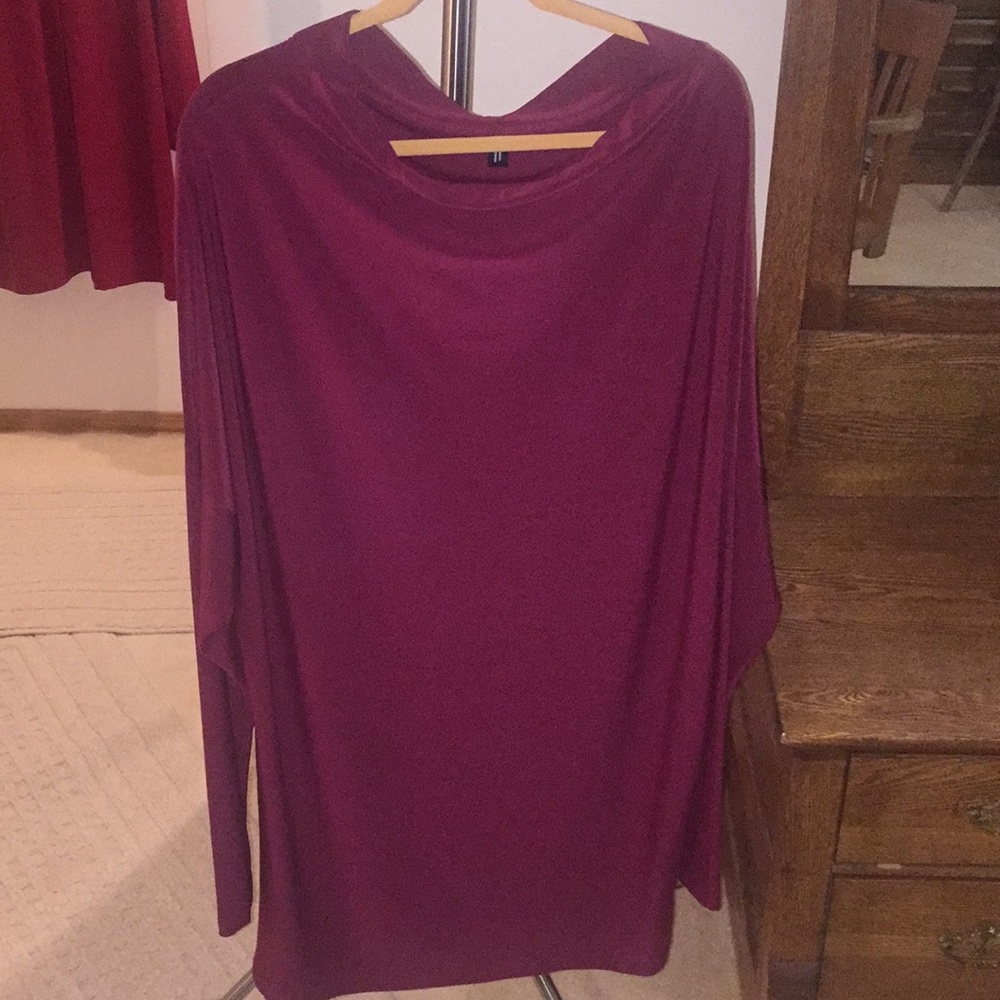 Norma Kamali brand dress, XL, burgundy color